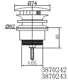 Fontein Afvoer Plug RVS Look